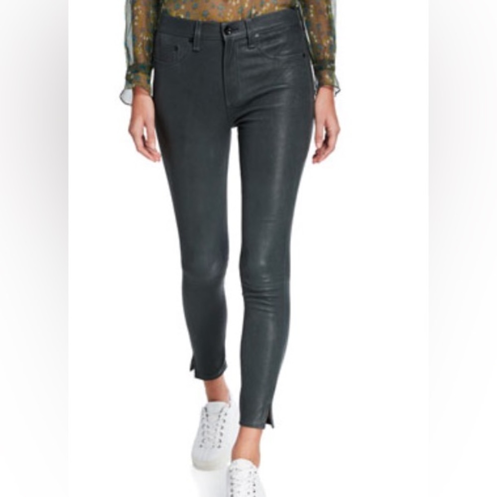 rag & bone High-Rise Ankle Skinny Leather Pants Size 27